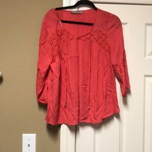 Coral 3/4 sleeve shirt